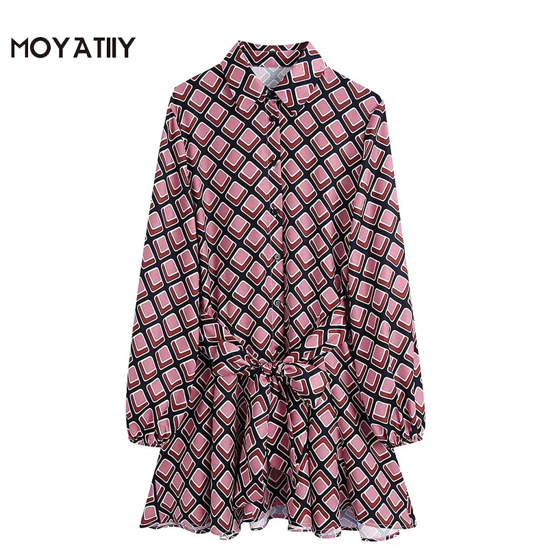 MOYATIIY 2022 Fashion Women Geometry Print Shirt Dress with Slash Vintage Long Sleeve Office Ladies Mini Dress
MOYATIIY 2022 Fashion Women Geometry Print Shirt Dress with Slash Vintage Long Sleeve Office Ladies Mini Dress