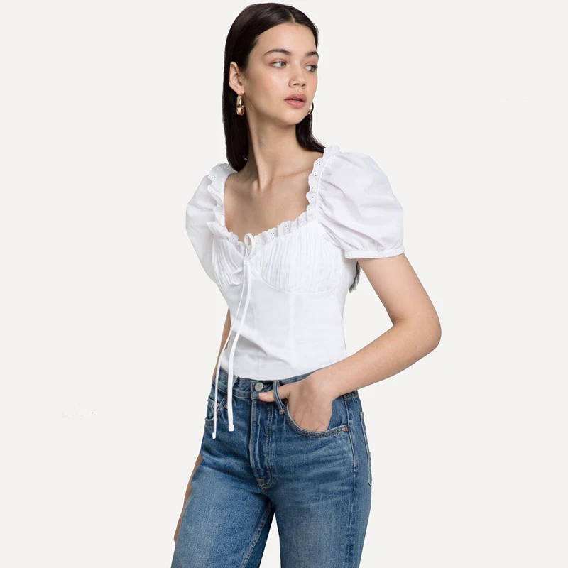 HStar New Fashion Women Elegant Blouses Ruched Puff Sleeve Lace White linen Tops Elegant Slim Shirt Feminina Blusas
HStar New Fashion Women Elegant Blouses Ruched Puff Sleeve Lace White linen Tops Elegant Slim Shirt Feminina Blusas