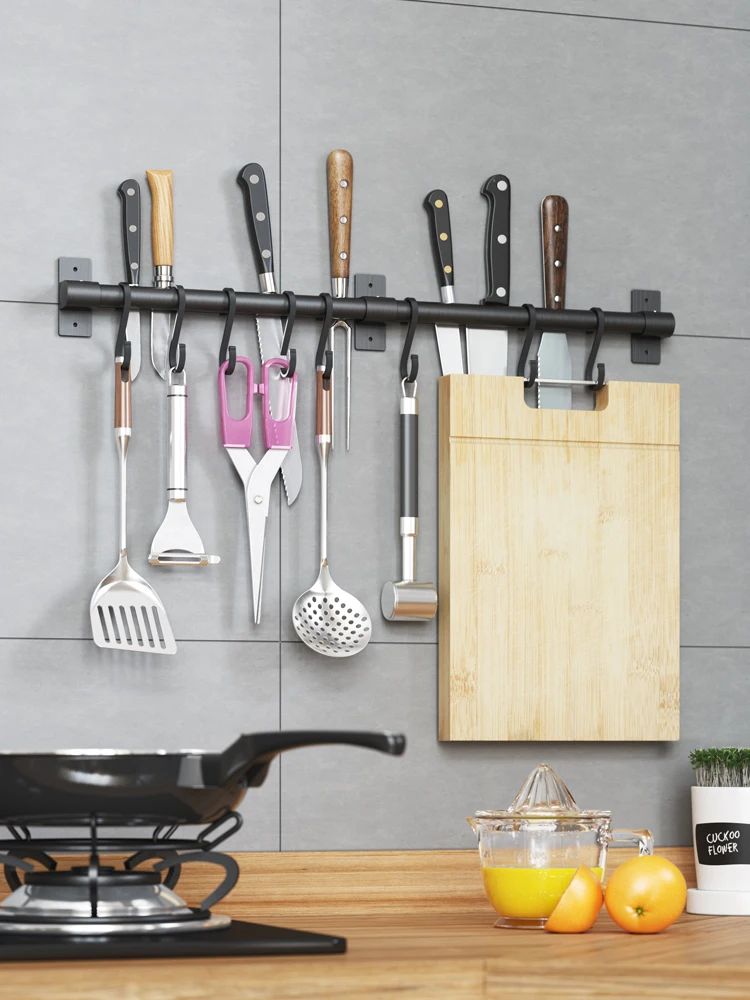 No Hole Kitchen Storage Hook Rack Hanger Hanging Rod Pot Shovel Storage Rack Wall Mounted Storage Knife Rest Cutting Board Rack
No Hole Kitchen Storage Hook Rack Hanger Hanging Rod Pot Shovel Storage Rack Wall Mounted Storage Knife Rest Cutting Board Rack