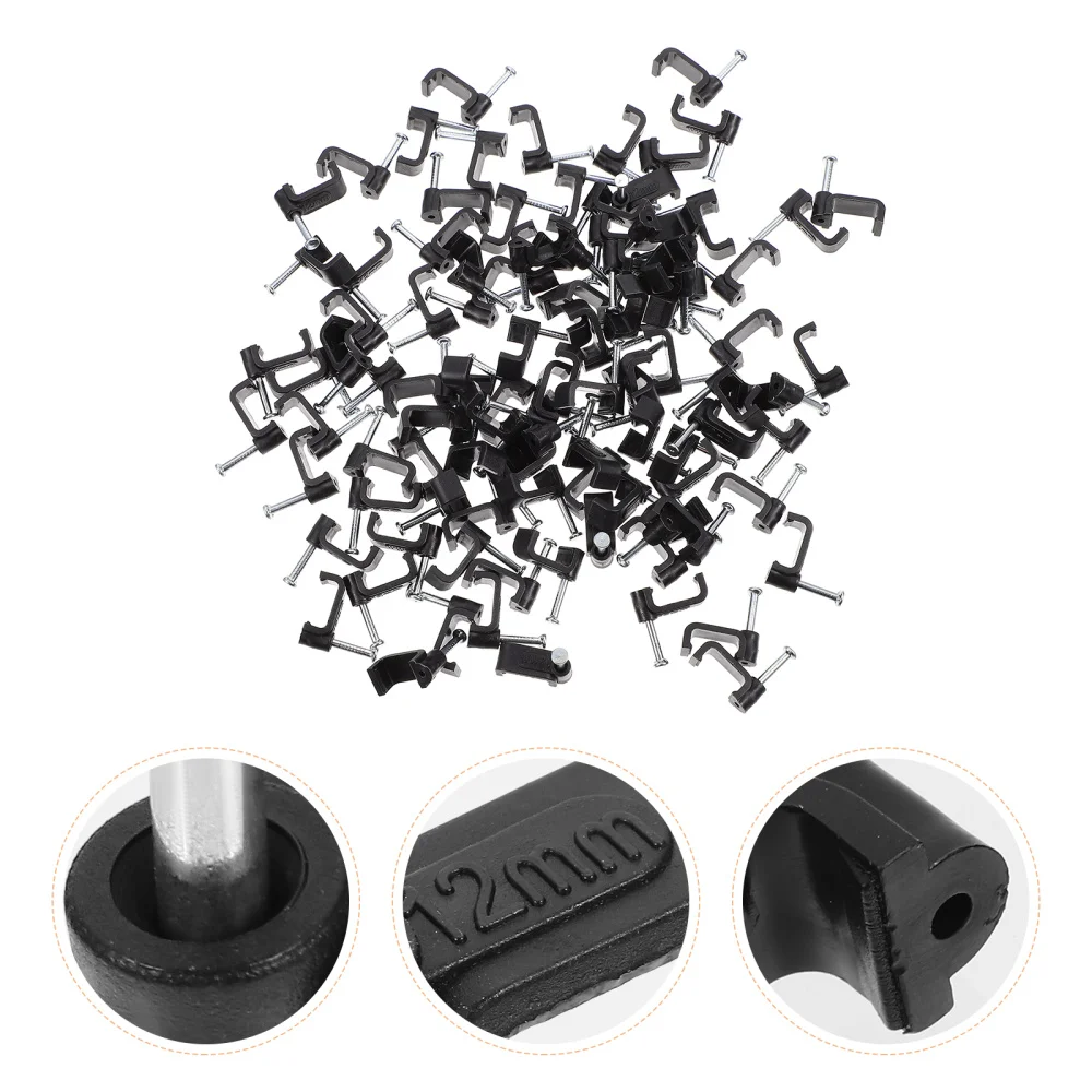 100Pcs Half Clamps Black J Hooks with Nails Pipe Support Clamps Fixing Tools 
100Pcs Half Clamps Black J Hooks with Nails Pipe Support Clamps Fixing Tools
