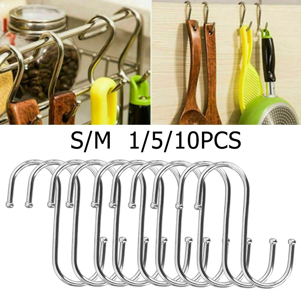 S-Shape Hook Stainless Steel Kitchen Meat Pan Utensil Bedroom Clothes Hanger Hanging Multi-function Hanging Storage Tools
S-Shape Hook Stainless Steel Kitchen Meat Pan Utensil Bedroom Clothes Hanger Hanging Multi-function Hanging Storage Tools