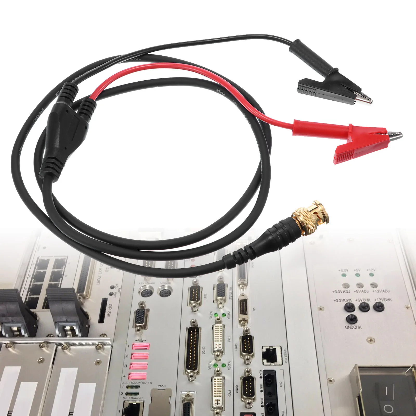 P1061 Gold Plated BNC to Alligator Clip Cable 10mm Opening Pure Copper Oscilloscope Test Probe Lead Signal Generator Test Line 
P1061 Gold Plated BNC to Alligator Clip Cable 10mm Opening Pure Copper Oscilloscope Test Probe Lead Signal Generator Test Line