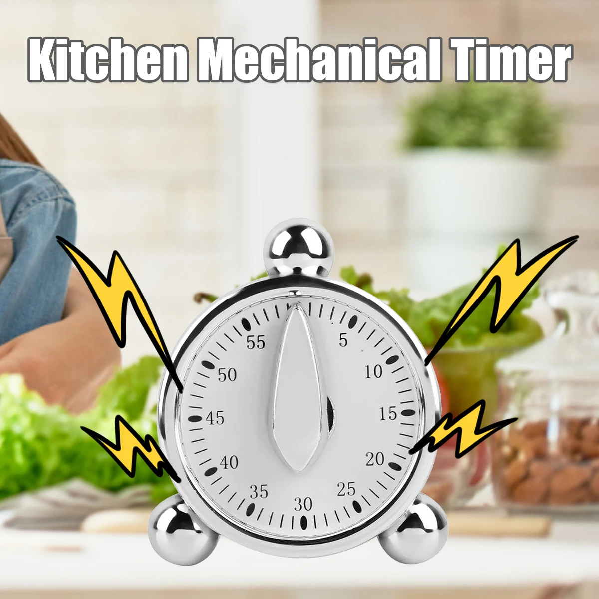 Kitchen Timer 60 Minute Kitchen Mechanical Cooking Reminders Alarm Clock Countdown Timer for Kitchen Food Preparation Baking
Kitchen Timer 60 Minute Kitchen Mechanical Cooking Reminders Alarm Clock Countdown Timer for Kitchen Food Preparation Baking