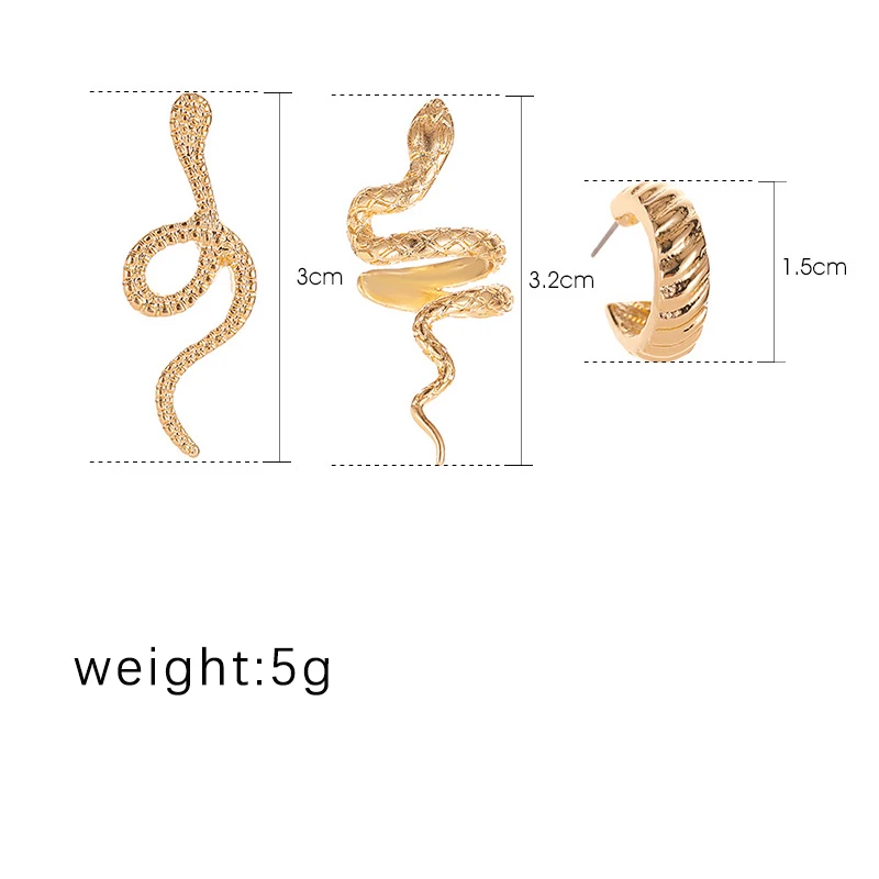 3PC Brass Snake Earing Clips Without Piercing Punk Non Pierced Clip Earrings Ear Cuffs for Women Men Black Fake Piercing Jewelry
3PC Brass Snake Earing Clips Without Piercing Punk Non Pierced Clip Earrings Ear Cuffs for Women Men Black Fake Piercing Jewelry