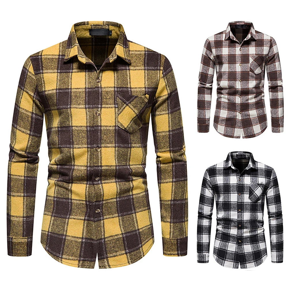 New Men's Casual Shirt Check Winter Bottoming Tops Plaid Print Men Knit Long Sleeve Turn-down Collar Spring/Autumn Casual Tunics
New Men's Casual Shirt Check Winter Bottoming Tops Plaid Print Men Knit Long Sleeve Turn-down Collar Spring/Autumn Casual Tunics