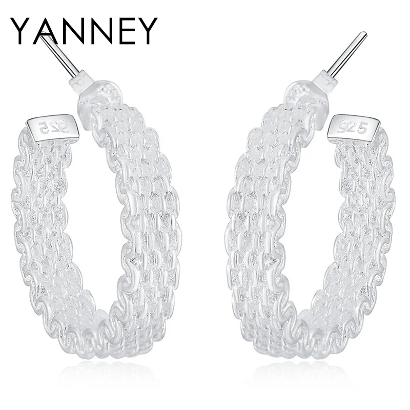 YANNEY New 925 Sterling Silver Round Woven Hoop Earrings For Women Fashion Wedding Gift Party Jewelry
YANNEY New 925 Sterling Silver Round Woven Hoop Earrings For Women Fashion Wedding Gift Party Jewelry
