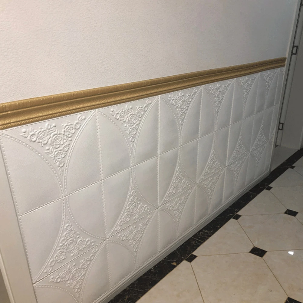 Hot Home 3D Self-adhesive Decorative TV backdrop window room Wall Molding Skirting Line Mural Border Sticker | Дом и сад