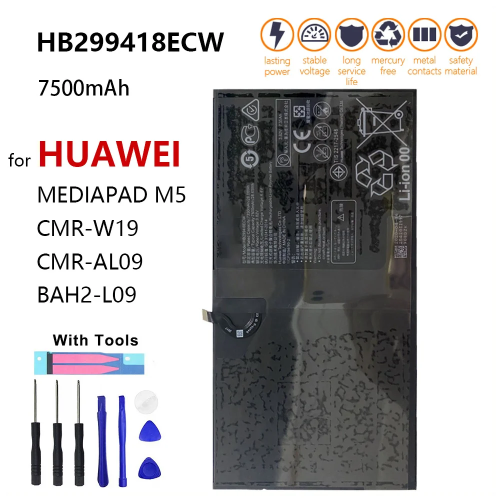 100% Оригинальный HB299418ECW для Huawei MediaPad M5 CMR-W19 CMR-AL09 BAH2-L09 Оригинальный аккумулятор для телефона + комплекты для замены
100% Оригинальный HB299418ECW для Huawei MediaPad M5 CMR-W19 CMR-AL09 BAH2-L09 Оригинальный аккумулятор для телефона + комплекты для замены