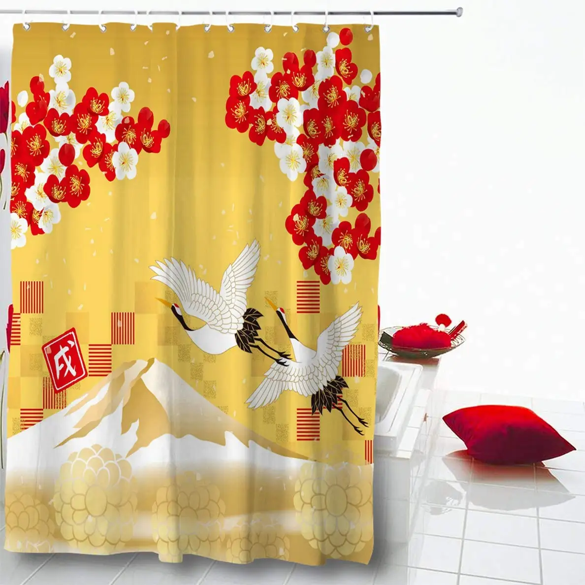 Shower Curtain Asia New Years in Letters are Written Asian Brush Celebration Character Design Vintage Waterproof
Shower Curtain Asia New Years in Letters are Written Asian Brush Celebration Character Design Vintage Waterproof
