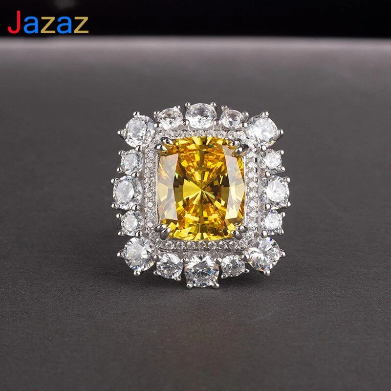 Jazaz 100% 925 Sterling Silver Rings Sparking 11 Carats Topaz Moissanite High Carbon Diamond Wedding Party Fine Jewelry B0444
Jazaz 100% 925 Sterling Silver Rings Sparking 11 Carats Topaz Moissanite High Carbon Diamond Wedding Party Fine Jewelry B0444