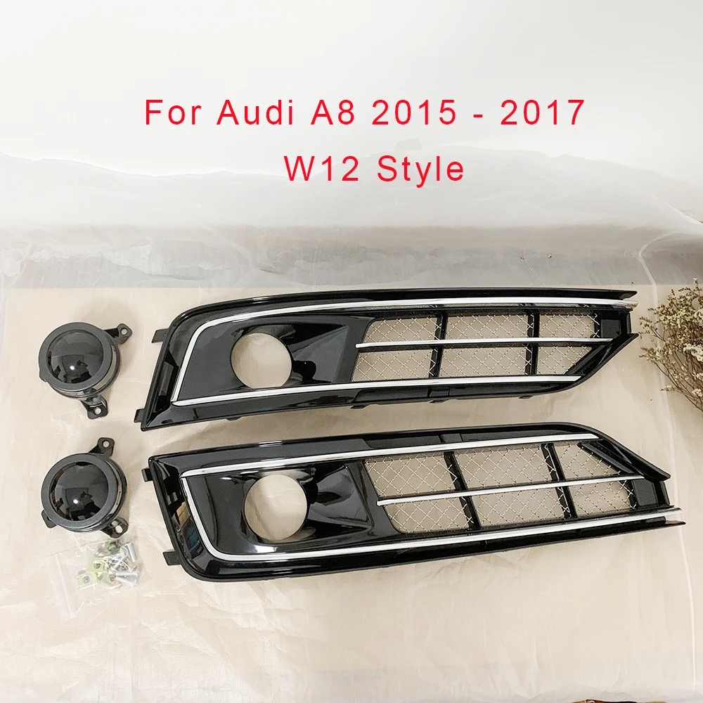 2 PCS Left & Right Car Front Bumper Hole Grills Fog Lamp Grills Chrome Line With ACC Fits For Audi A8 2015 2016 2017 W12 Style
2 PCS Left & Right Car Front Bumper Hole Grills Fog Lamp Grills Chrome Line With ACC Fits For Audi A8 2015 2016 2017 W12 Style