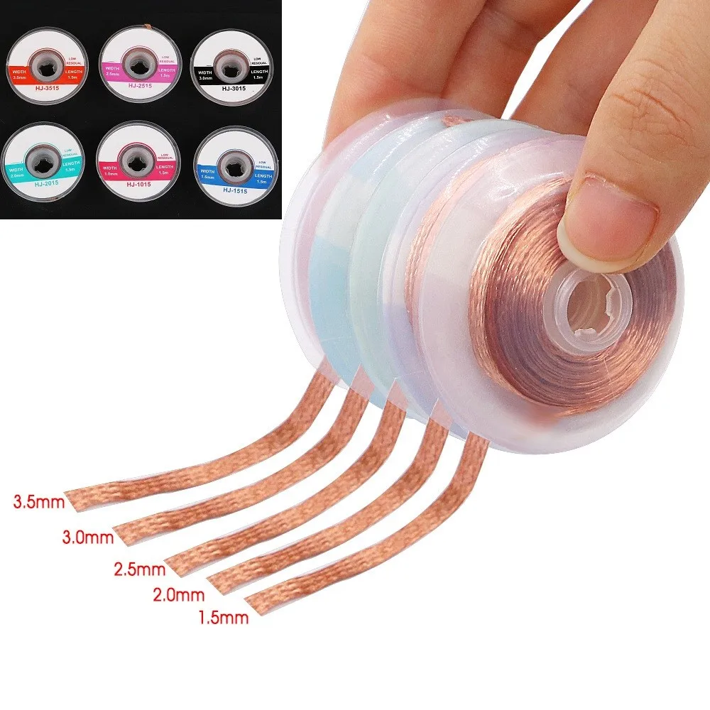 1.5M Length Welding Wires Desoldering Braid Solder Remover Wicks Wire Repair Tool Wire Lead Cord Flux BGA Repair Tool
1.5M Length Welding Wires Desoldering Braid Solder Remover Wicks Wire Repair Tool Wire Lead Cord Flux BGA Repair Tool