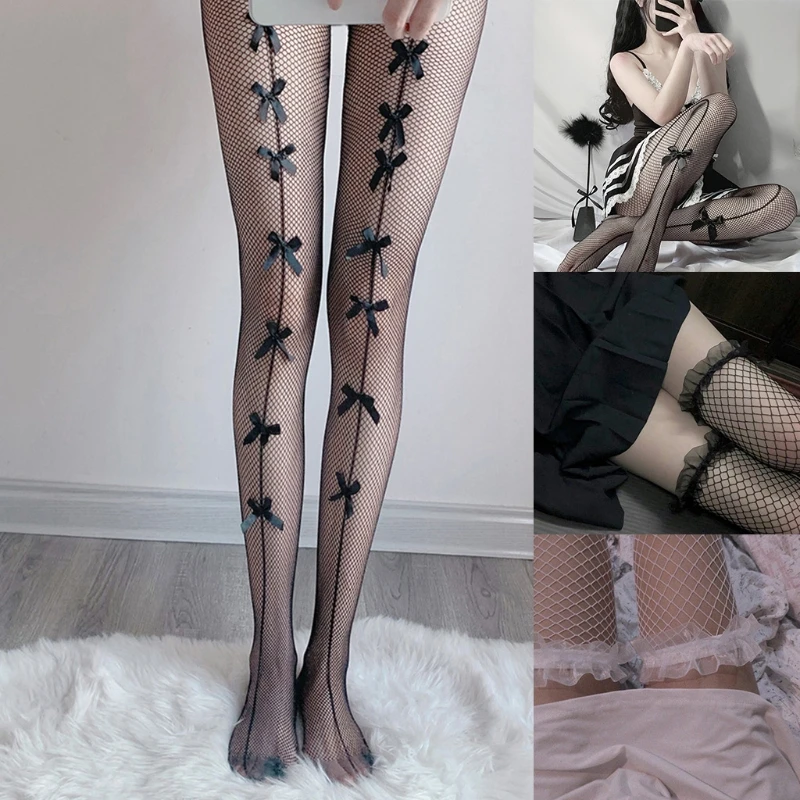 Women Sexy Hollow Out Fishnet Bowknot Pantyhose Ruffled Thigh High Long Socks Sheer Mesh Lingerie Tights Slim Stockings Clubwear
Women Sexy Hollow Out Fishnet Bowknot Pantyhose Ruffled Thigh High Long Socks Sheer Mesh Lingerie Tights Slim Stockings Clubwear