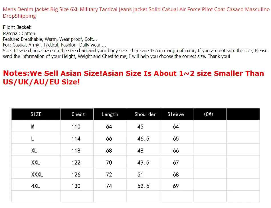 Jacket Coats Men Stand Collar Motorcycle Washed Men's Bomber Jackets Casual Male Military Cotton Pilot Coat Army Cargo Flight
Jacket Coats Men Stand Collar Motorcycle Washed Men's Bomber Jackets Casual Male Military Cotton Pilot Coat Army Cargo Flight