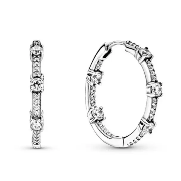 Authentic 925 Sterling Silver Sparkling Pave Bars Hoop Earrings For Women Wedding Gift Pandora Jewelry
Authentic 925 Sterling Silver Sparkling Pave Bars Hoop Earrings For Women Wedding Gift Pandora Jewelry