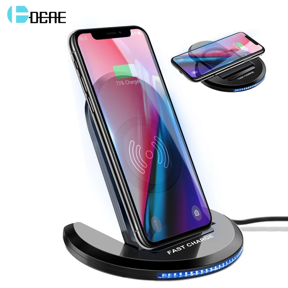DCAE 10 Вт Быстрая Зарядка Qi Беспроводное зарядное устройство подставка для iPhone 11 X XR