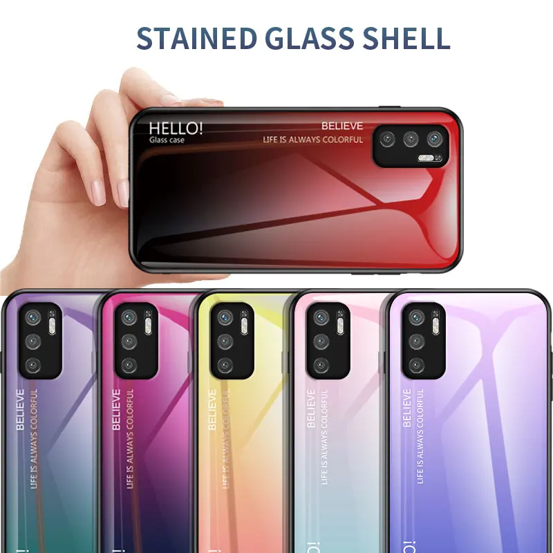 Gradient Tempered Glass Case for POCO M3 Pro Phone Case Silicone Frame Hard Plastic Back Cover for POCO M3 Pro 5G
Gradient Tempered Glass Case for POCO M3 Pro Phone Case Silicone Frame Hard Plastic Back Cover for POCO M3 Pro 5G