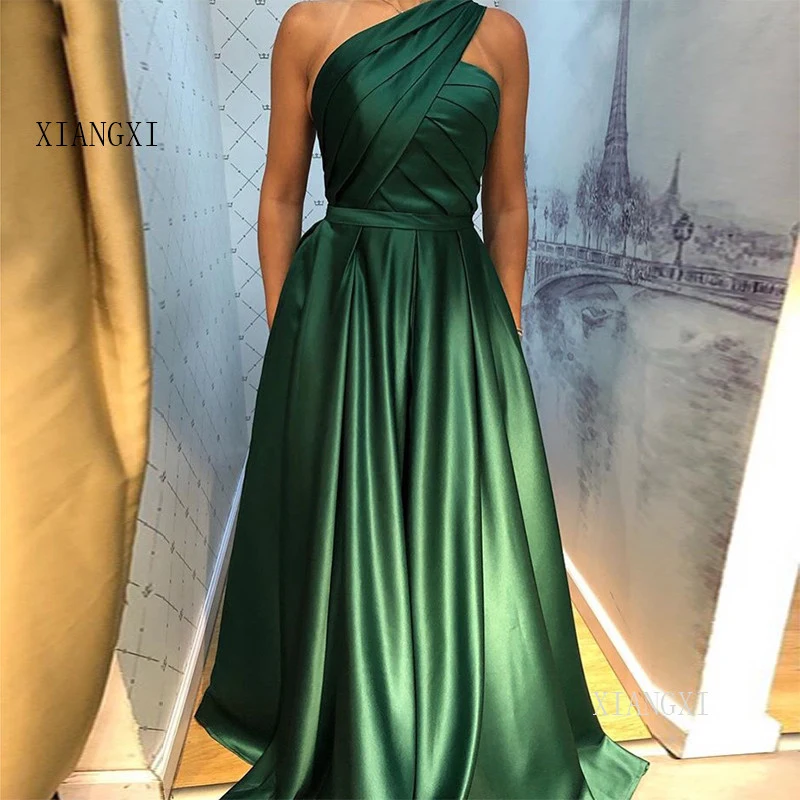 One Shoulder Green Evening Dresses Pleats Simple Special Occasion Gowns With Pockets evening dress 2020 Robe Soiree
One Shoulder Green Evening Dresses Pleats Simple Special Occasion Gowns With Pockets evening dress 2020 Robe Soiree