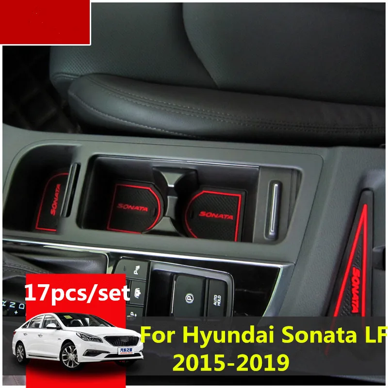 3D резиновый коврик для Hyundai Sonata LF 2015 2019 слот двери чашки подушки подложки Lnterior