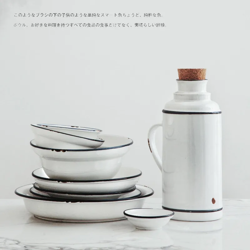 Enamel Ceramic Cup Pot Cold Kettle Mug Water Cup Milk Cup Old Kettle Bowl Enamel Plate Tableware
Enamel Ceramic Cup Pot Cold Kettle Mug Water Cup Milk Cup Old Kettle Bowl Enamel Plate Tableware