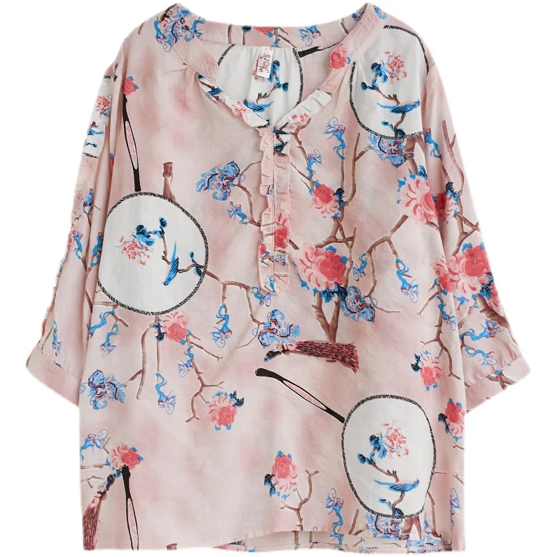 COIGARSAM blouse women New Spring Summer Three Quarter Sleeve Loose Cotton Linen blusas womens tops and blouses Pink 8230
COIGARSAM blouse women New Spring Summer Three Quarter Sleeve Loose Cotton Linen blusas womens tops and blouses Pink 8230