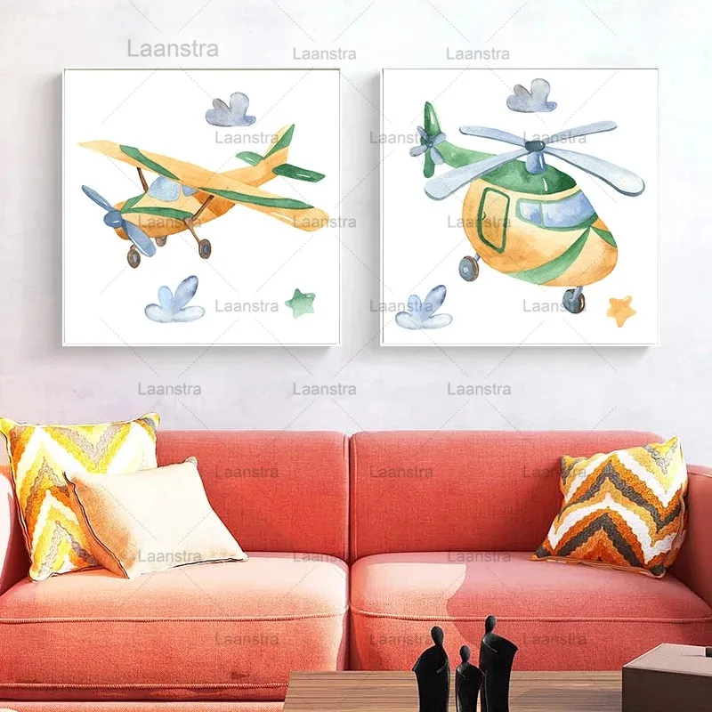 Simple Nordic Cartoon Watercolor Helicopter Plane Cloud Children Room Kindergarten Decorative Painting Poster Picture
Simple Nordic Cartoon Watercolor Helicopter Plane Cloud Children Room Kindergarten Decorative Painting Poster Picture