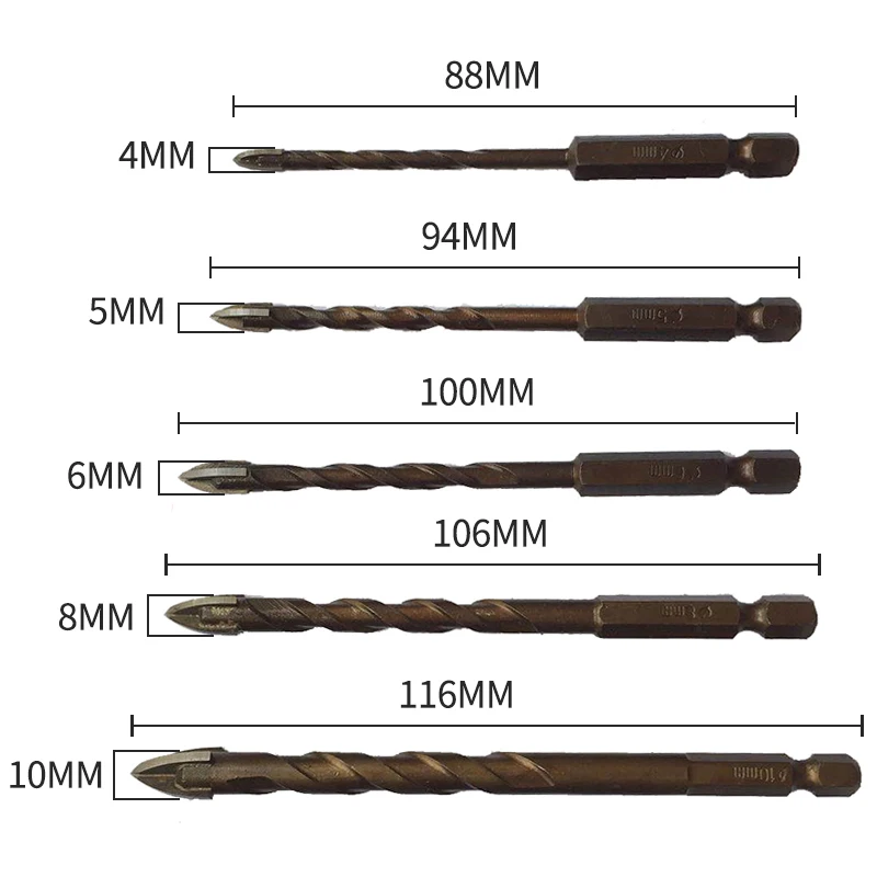 1pc/5pcs Cross Hex Tile Drill Bits Glass Ceramic Concrete Hole Opener Kit Hard Alloy Triangle Drill Size 3/4/5/6/8/10/12 mm
1pc/5pcs Cross Hex Tile Drill Bits Glass Ceramic Concrete Hole Opener Kit Hard Alloy Triangle Drill Size 3/4/5/6/8/10/12 mm