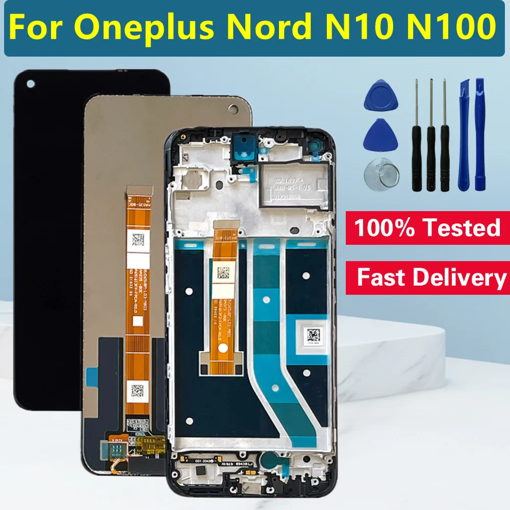 ЖК-экран для OnePlus Nord N10 5G, ЖК-дисплей, экран, сенсорная панель, дигитайзер, замена для OnePlus Nord N100, дисплей с рамкой 
ЖК-экран для OnePlus Nord N10 5G, ЖК-дисплей, экран, сенсорная панель, дигитайзер, замена для OnePlus Nord N100, дисплей с рамкой