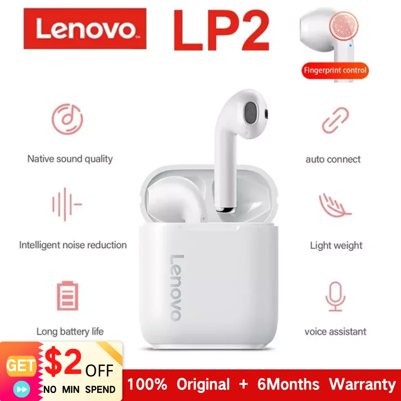 Беспроводная Bluetooth-гарнитура Lenovo LP2 TWS, HD-шумоподавление, защита IPX5, с зарядным устройством
Беспроводная Bluetooth-гарнитура Lenovo LP2 TWS, HD-шумоподавление, защита IPX5, с зарядным устройством