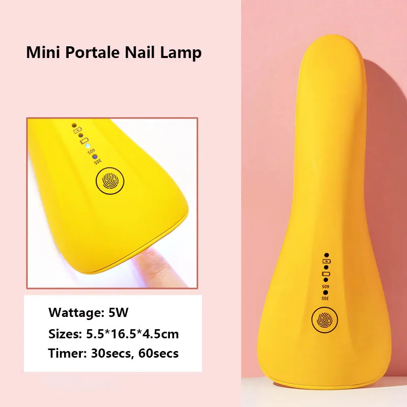 1pc Yellow White Rechargeable Portable Mini Nail Lamp Dryer UV LED Nail Lamp Machine 2 Timer Curing Polish Glue Nail Light
1pc Yellow White Rechargeable Portable Mini Nail Lamp Dryer UV LED Nail Lamp Machine 2 Timer Curing Polish Glue Nail Light