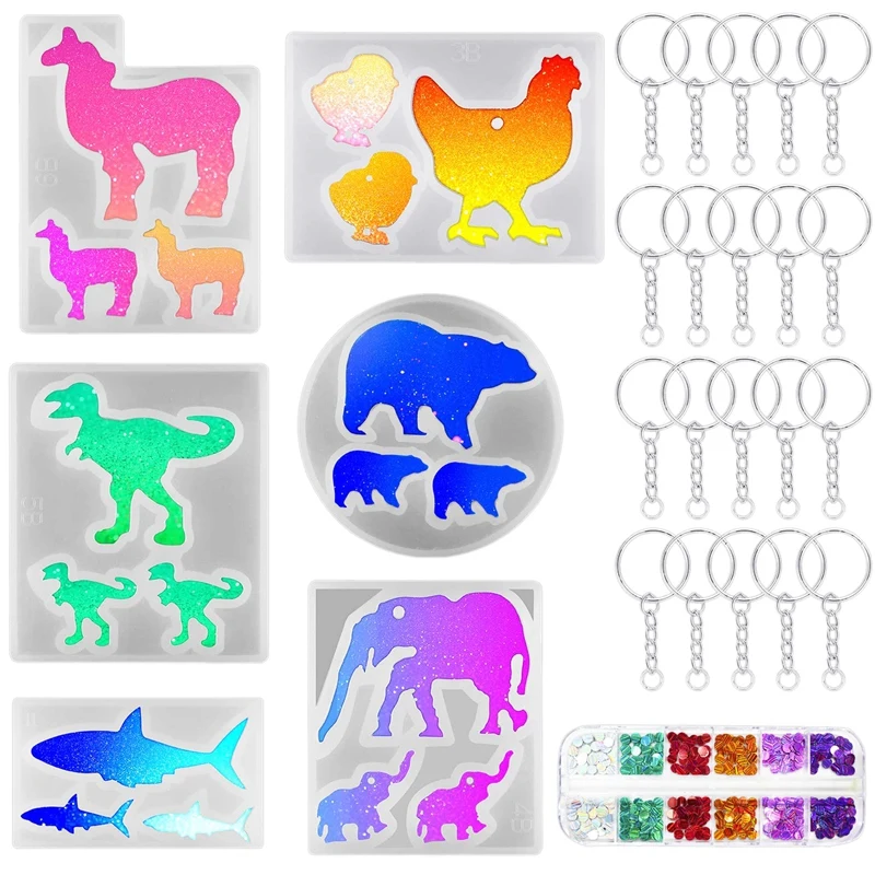 Animal Resin Silicone Mold Resin Mold with 20 Pcs Key Ring Chain Round Sequins Suitable for Necklace Pendant Earrings
Animal Resin Silicone Mold Resin Mold with 20 Pcs Key Ring Chain Round Sequins Suitable for Necklace Pendant Earrings