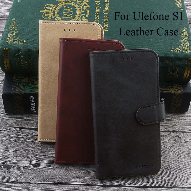 Alesser для Ulefone S1 Роскошный кожаный чехол из искусственной кожи с полной подставкой