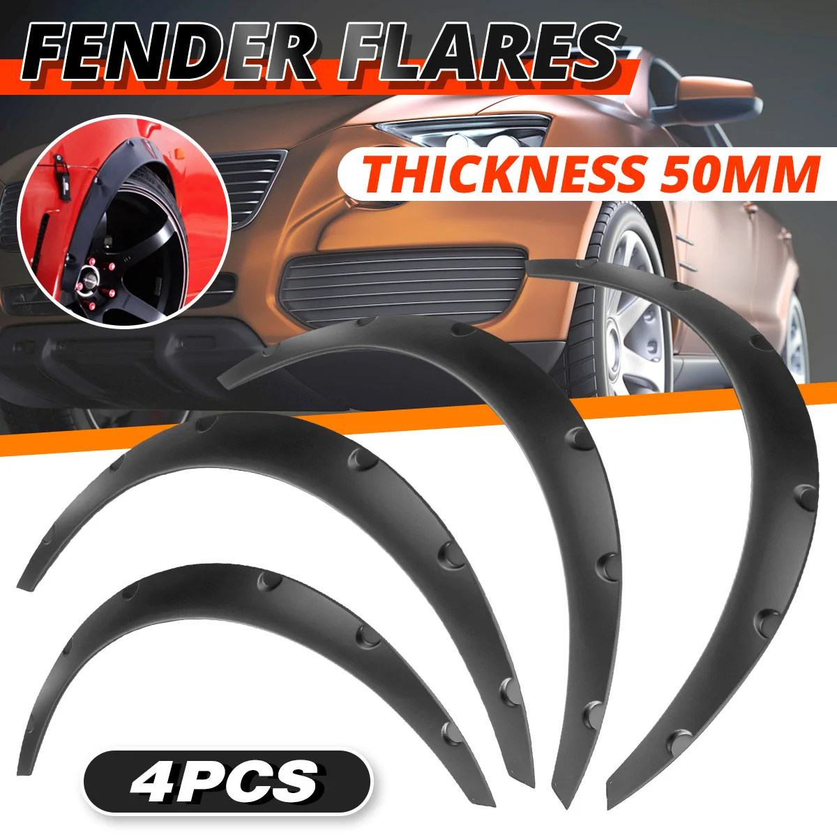 4pcs/Set Universal Car SUV Off-road Fender Flare Wheel Arch Protector Wheel Eyebrow Fender Mudguards
4pcs/Set Universal Car SUV Off-road Fender Flare Wheel Arch Protector Wheel Eyebrow Fender Mudguards