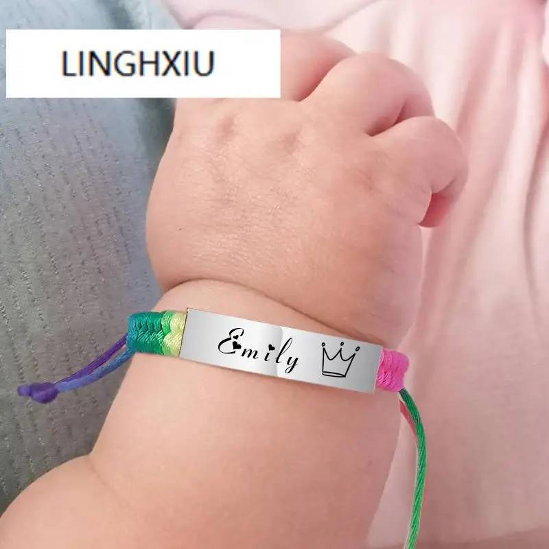 Personalized Name Children Baby ID Bracelet Engraved Logo Date Adjustable Rope Chains Wristband for Boy Girl 5inch to 8.6inch
Personalized Name Children Baby ID Bracelet Engraved Logo Date Adjustable Rope Chains Wristband for Boy Girl 5inch to 8.6inch