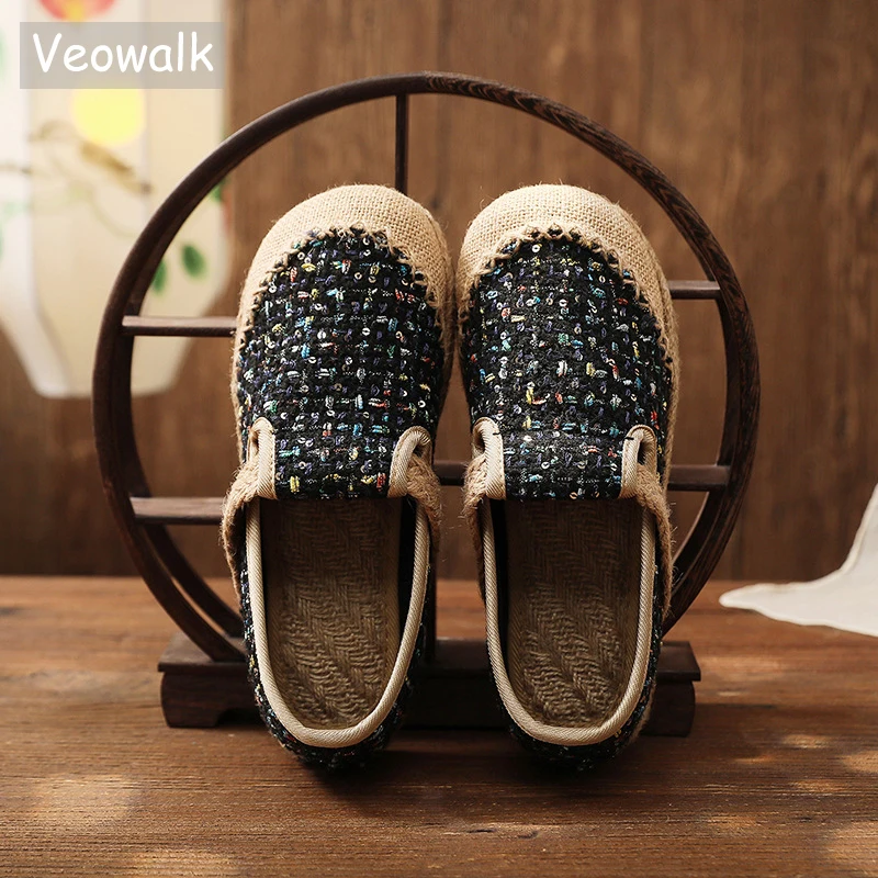 Veowalk Handmade Women Linen Cotton Patchwork Slip On Flat Loafers Vegan Ladies Comfortable Casual Walking Espadrilles Shoes
Veowalk Handmade Women Linen Cotton Patchwork Slip On Flat Loafers Vegan Ladies Comfortable Casual Walking Espadrilles Shoes