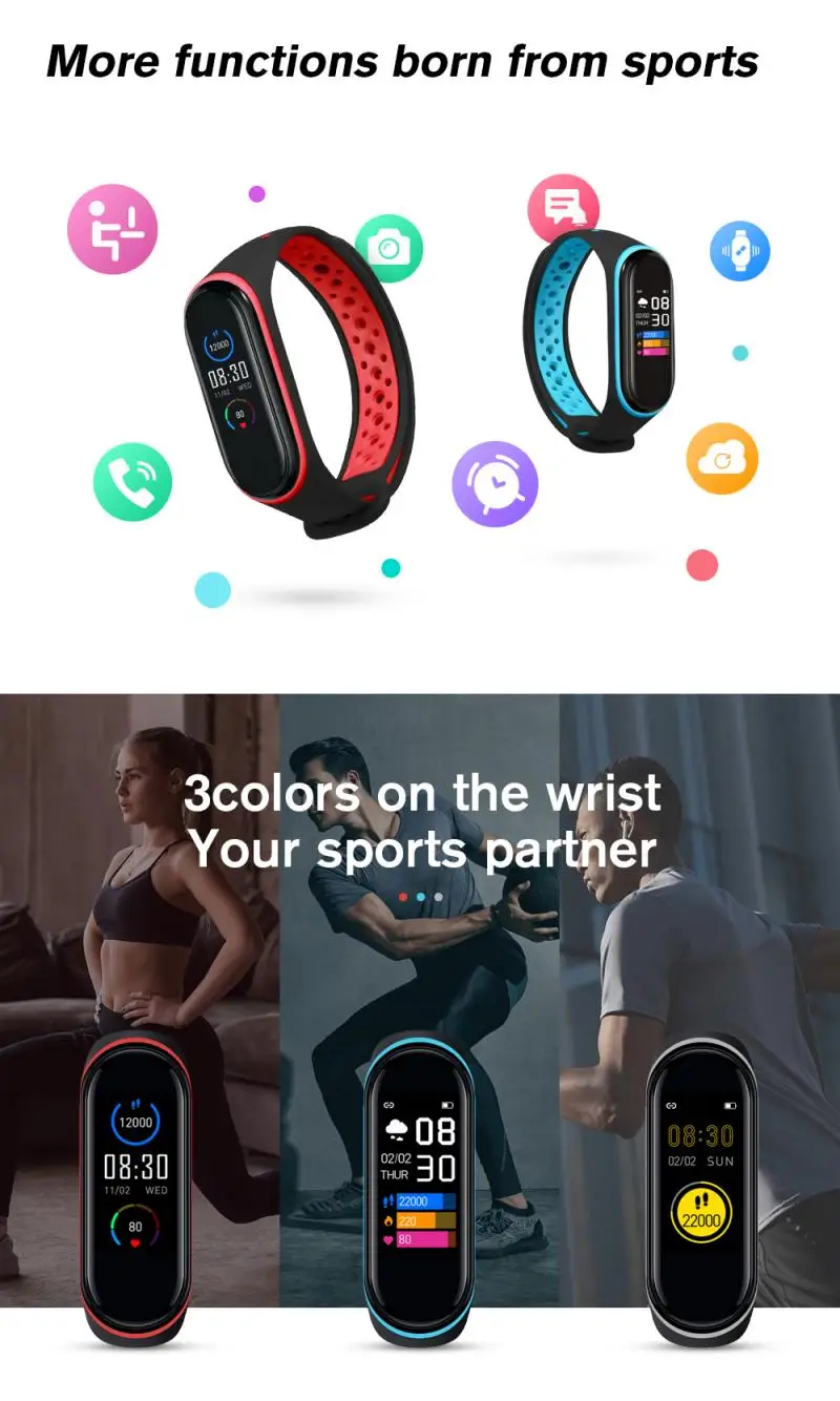 M6 Smart Bracelet Men Women's Smart Watch Heart Rate Fitness Tracking Sports Bracelet Sleep Health Monitoring Exercise Bracelet
M6 Smart Bracelet Men Women's Smart Watch Heart Rate Fitness Tracking Sports Bracelet Sleep Health Monitoring Exercise Bracelet
