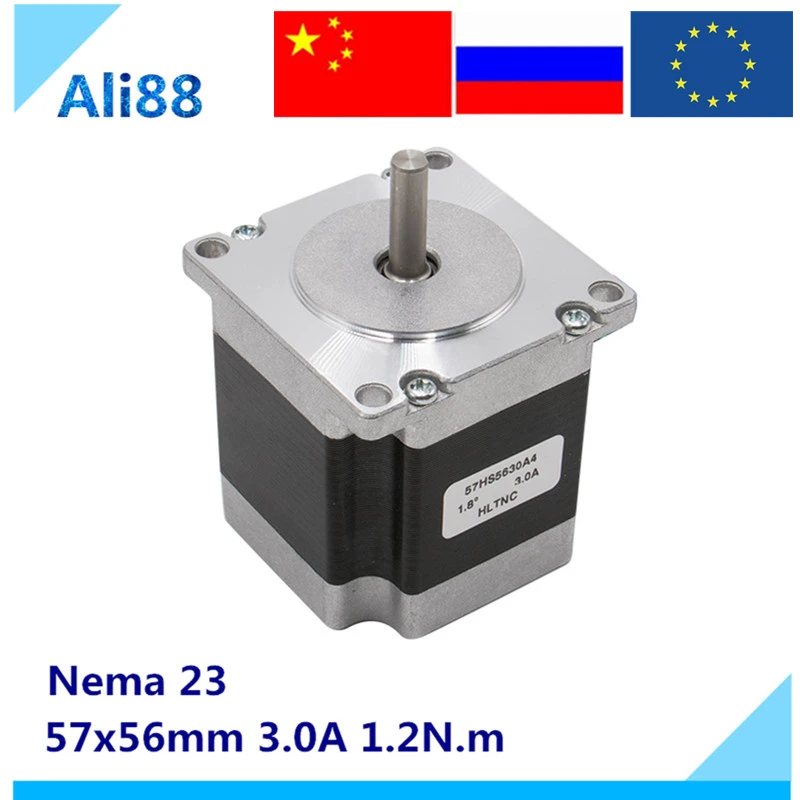 Шаговый электродвигатель Nema 23 4 питающих провода 57 1 2 Н. М 165 унций in 56 мм детали ЧПУ