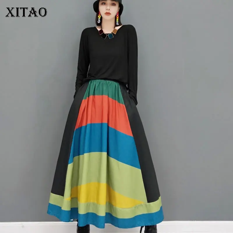 XITAO Patchwork Hit Color Draped Skirt Women 2021 Autumn Casual Fashion New Style Temperament All Match Women Clothes ZY6529
XITAO Patchwork Hit Color Draped Skirt Women 2021 Autumn Casual Fashion New Style Temperament All Match Women Clothes ZY6529