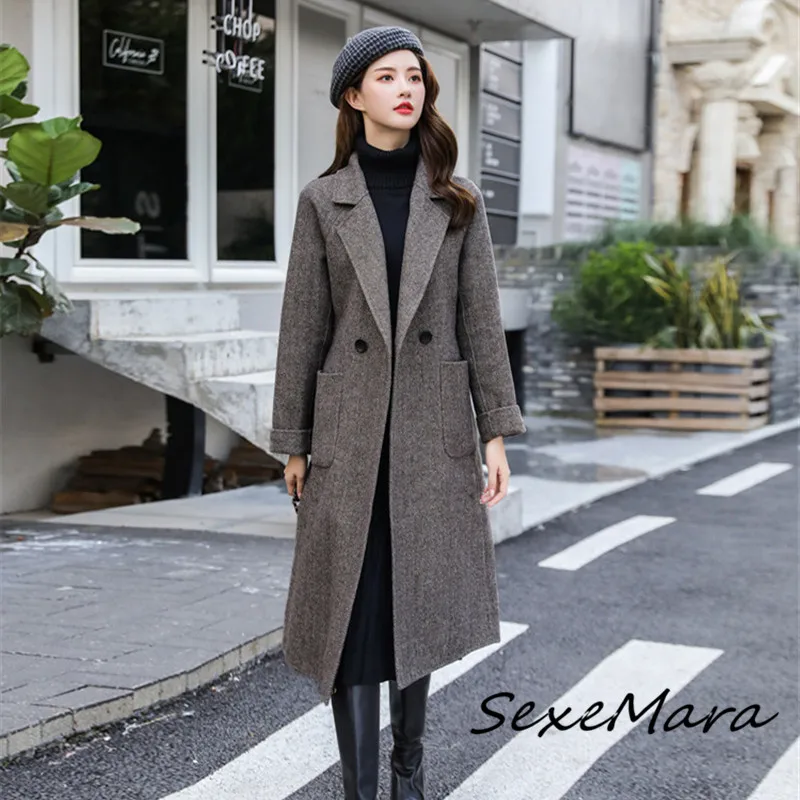 Korean Style 2019 Fashion Wool Women Winter Coats Vintage Single Button Long Coats for Ladies
Korean Style 2019 Fashion Wool Women Winter Coats Vintage Single Button Long Coats for Ladies