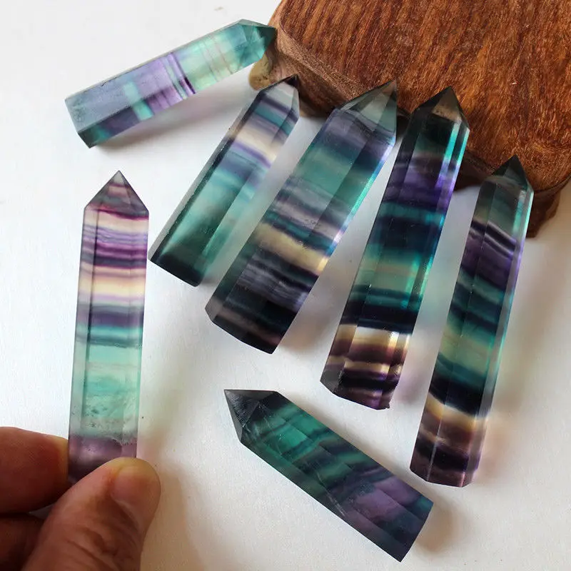 Natural Colorful Fluorite Quartz Crystal Point Healing Stone Obelisk Wand
Natural Colorful Fluorite Quartz Crystal Point Healing Stone Obelisk Wand