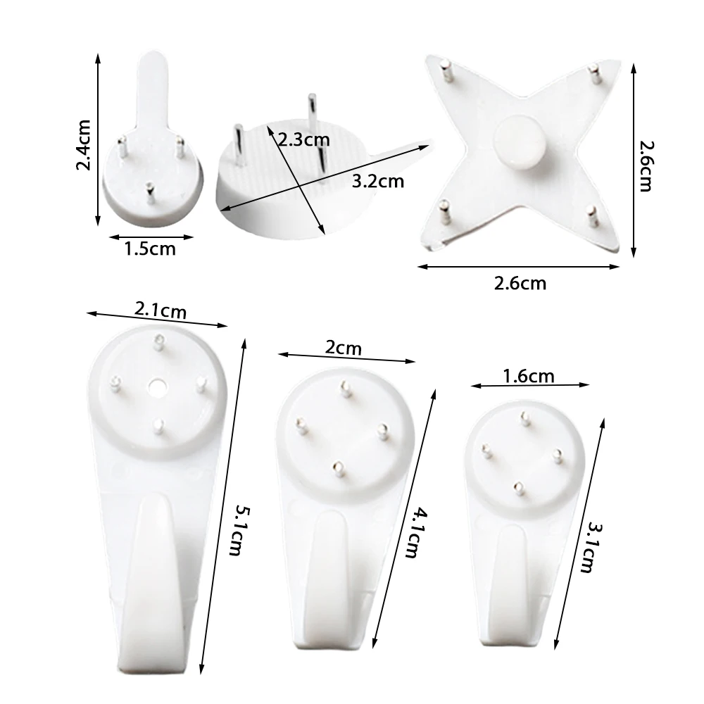 20Pcs Painting Photo Frame Hook Cross-Stitch White Plastic Nail Wall Mount Drawing Room Invisible Wall Hook Hanger
20Pcs Painting Photo Frame Hook Cross-Stitch White Plastic Nail Wall Mount Drawing Room Invisible Wall Hook Hanger