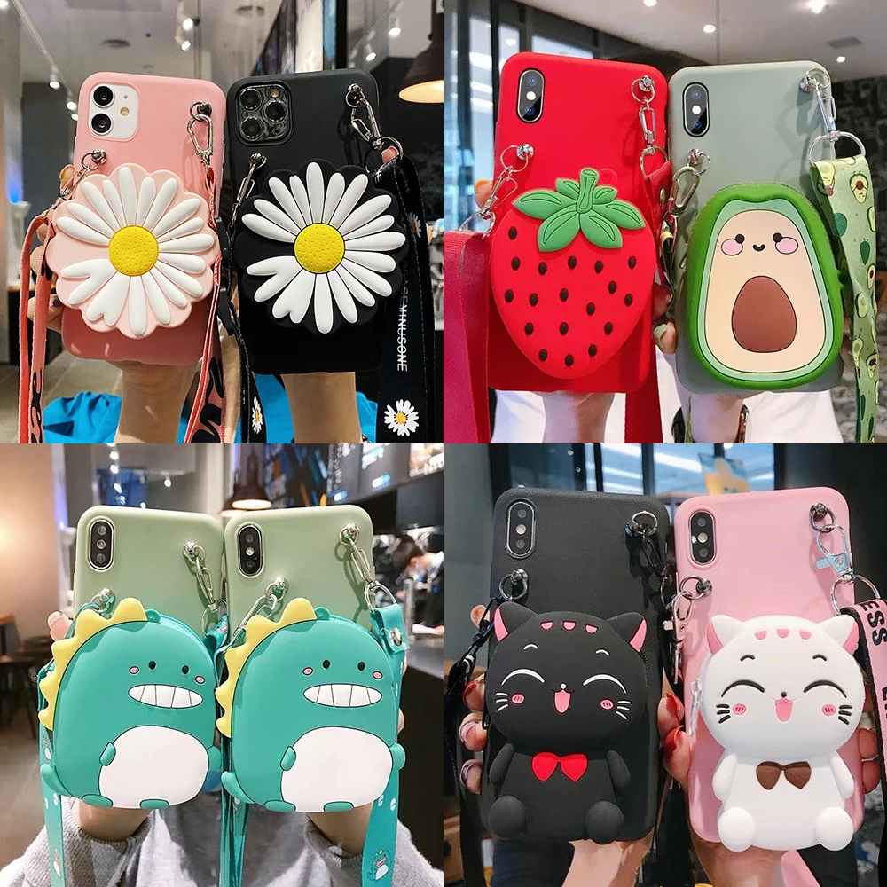 Мягкий мультяшный чехол для Samsung Galaxy A10 E A20 S A30 A40 A50 A70 A90 M11 M21 M31S M30 M51 со шнурком |