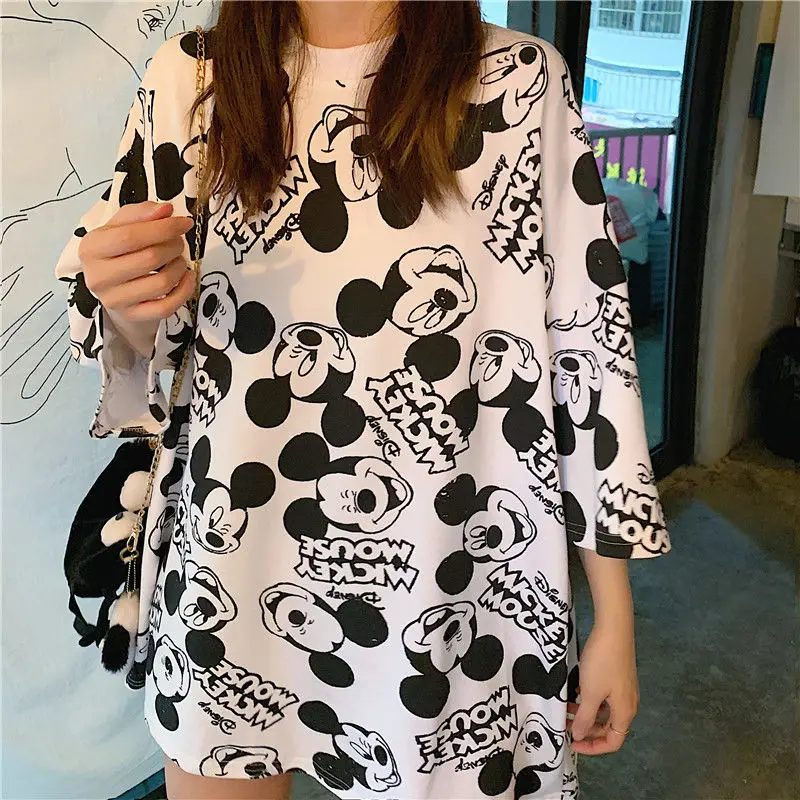 T Shirt Tops Women's Mickey Mouse Print Loose T-Shirt Kawaii Cartoon Women's Summer Top Harajuku Tee Shirt Femme Streetwear 2021
T Shirt Tops Women's Mickey Mouse Print Loose T-Shirt Kawaii Cartoon Women's Summer Top Harajuku Tee Shirt Femme Streetwear 2021