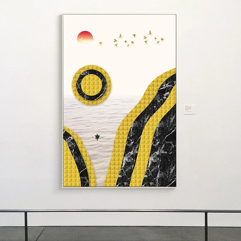 Скандинавские удивительные Sunrise World Золотой Черный Горный пейзаж холст картина настенное искусство для гостиной домашний декор, плакаты пр... 
Скандинавские удивительные Sunrise World Золотой Черный Горный пейзаж холст картина настенное искусство для гостиной домашний декор, плакаты пр...