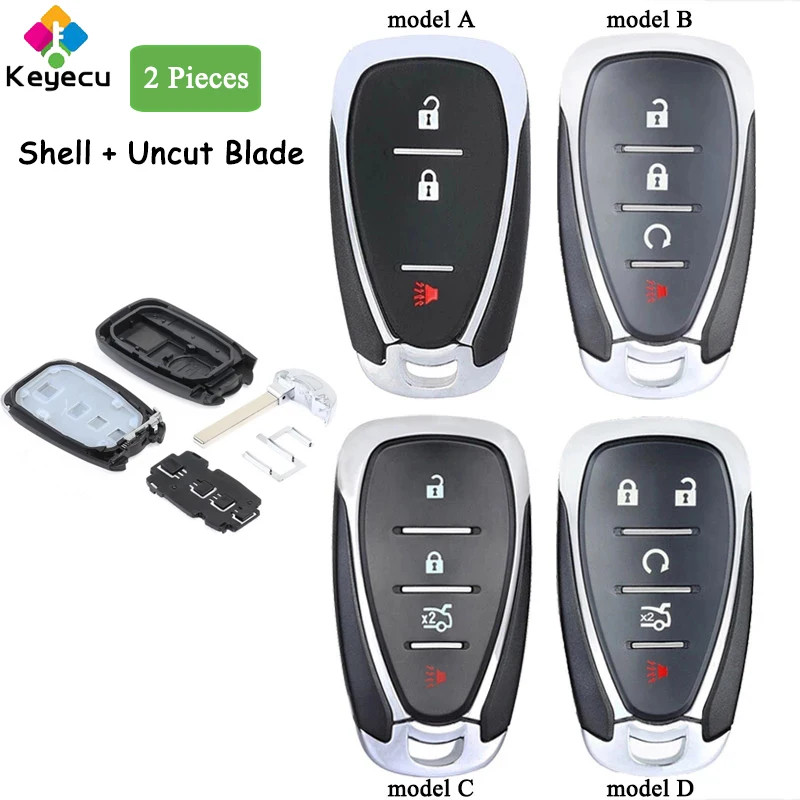 KEYECU 2 Pieces Smart Remote Prox Car Key Shell Case With 3 4 5 Buttons - FOB for Chevrolet Camaro Equinox Cruze Malibu Spark
KEYECU 2 Pieces Smart Remote Prox Car Key Shell Case With 3 4 5 Buttons - FOB for Chevrolet Camaro Equinox Cruze Malibu Spark