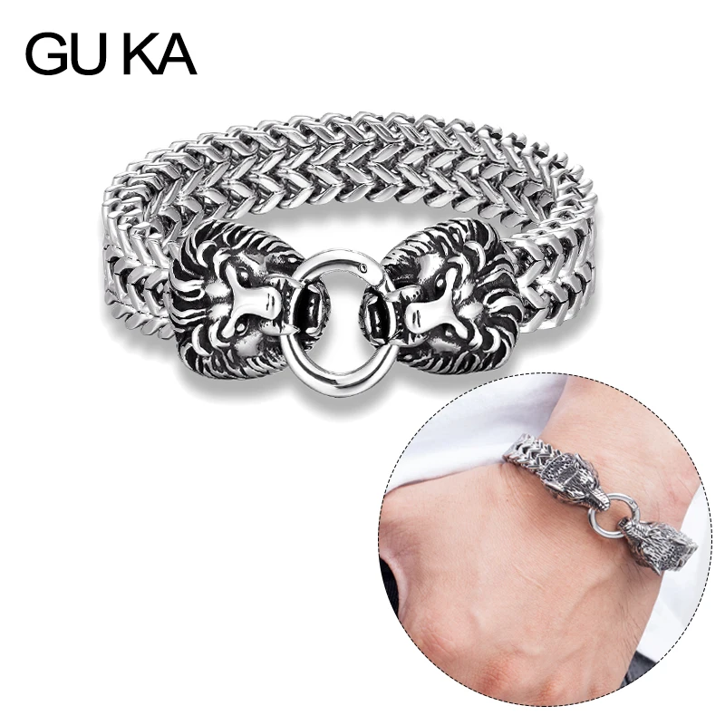 Men Bracelet Lion Wolf Head Link Chain Jewelry Hiphop Bracelets Rock Accesorios Stainless Steel Fashion Bangles Wholesale Gifts
Men Bracelet Lion Wolf Head Link Chain Jewelry Hiphop Bracelets Rock Accesorios Stainless Steel Fashion Bangles Wholesale Gifts