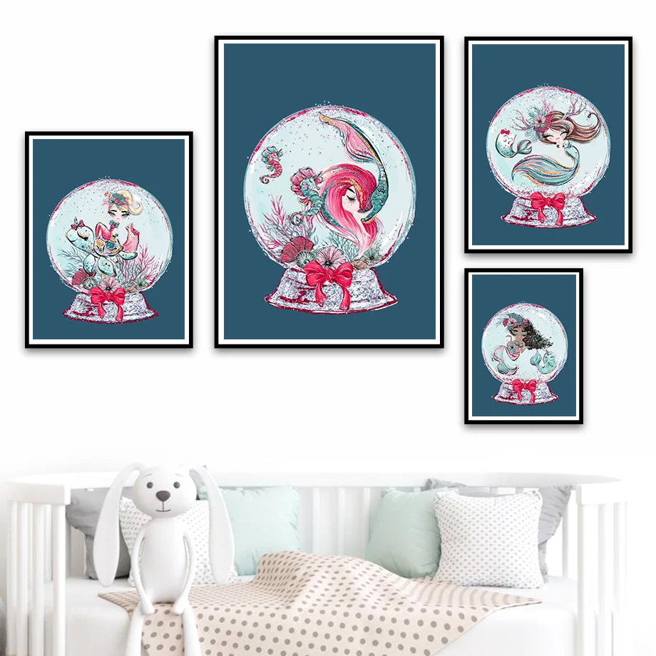 Seascape Crystal Ball Mermaid Seahorse Wall Art Canvas Painting Nordic Posters And Prints Wall Pictures For Living Room Decor
Seascape Crystal Ball Mermaid Seahorse Wall Art Canvas Painting Nordic Posters And Prints Wall Pictures For Living Room Decor