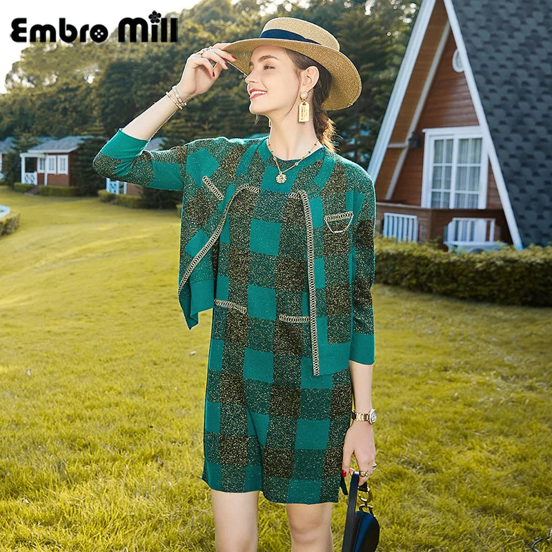 Street Style Women's Two-Piece New Autumn Fashion Three-Quarter Sleeve Jacket + Sleeveless Vest Dress S-XL 
Street Style Women's Two-Piece New Autumn Fashion Three-Quarter Sleeve Jacket + Sleeveless Vest Dress S-XL