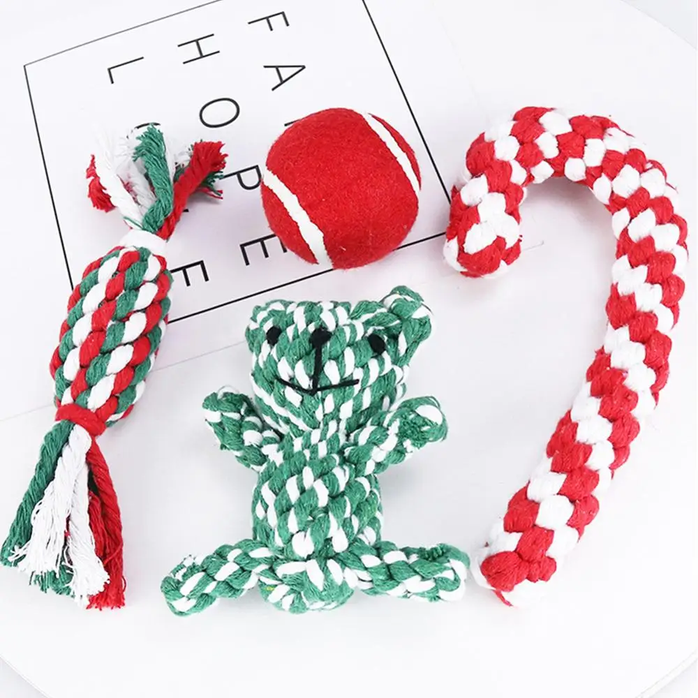 Pet Chew Toy Christmas Stick Set Braided Cotton Rope Knot Ball Puppy Cleaning Teeth Molar Toy Cat Dog Biting Candy Cane Toys 
Pet Chew Toy Christmas Stick Set Braided Cotton Rope Knot Ball Puppy Cleaning Teeth Molar Toy Cat Dog Biting Candy Cane Toys