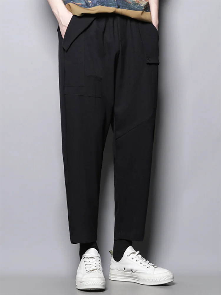 Men's Casual Pants Summer New Solid Color Personality Button Pocket Design Splicing Fashion Straight Leg Pants
Men's Casual Pants Summer New Solid Color Personality Button Pocket Design Splicing Fashion Straight Leg Pants